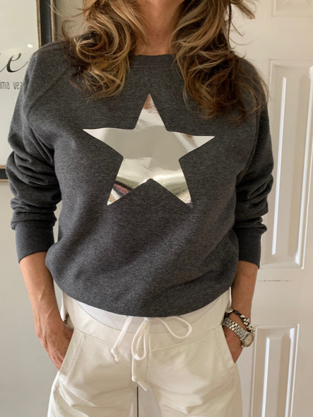 silver star sweatshirt - clearance